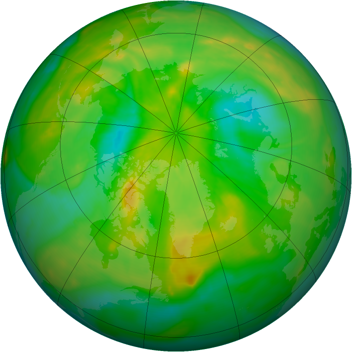 Arctic ozone map for 02 July 2013